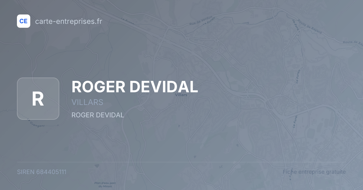 ROGER DEVIDAL — 684405111 — fiche entreprise