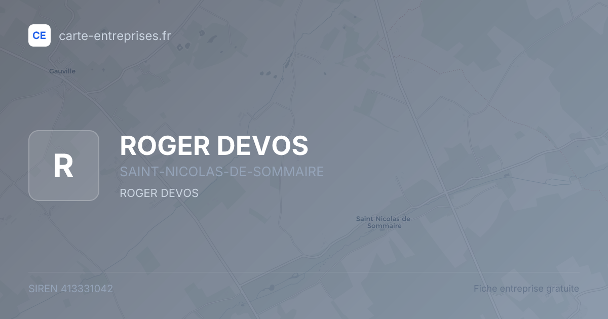 ROGER DEVOS — 413331042 — fiche entreprise