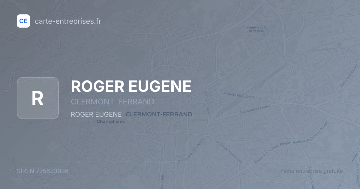 ROGER EUGENE — 775633936 — fiche entreprise