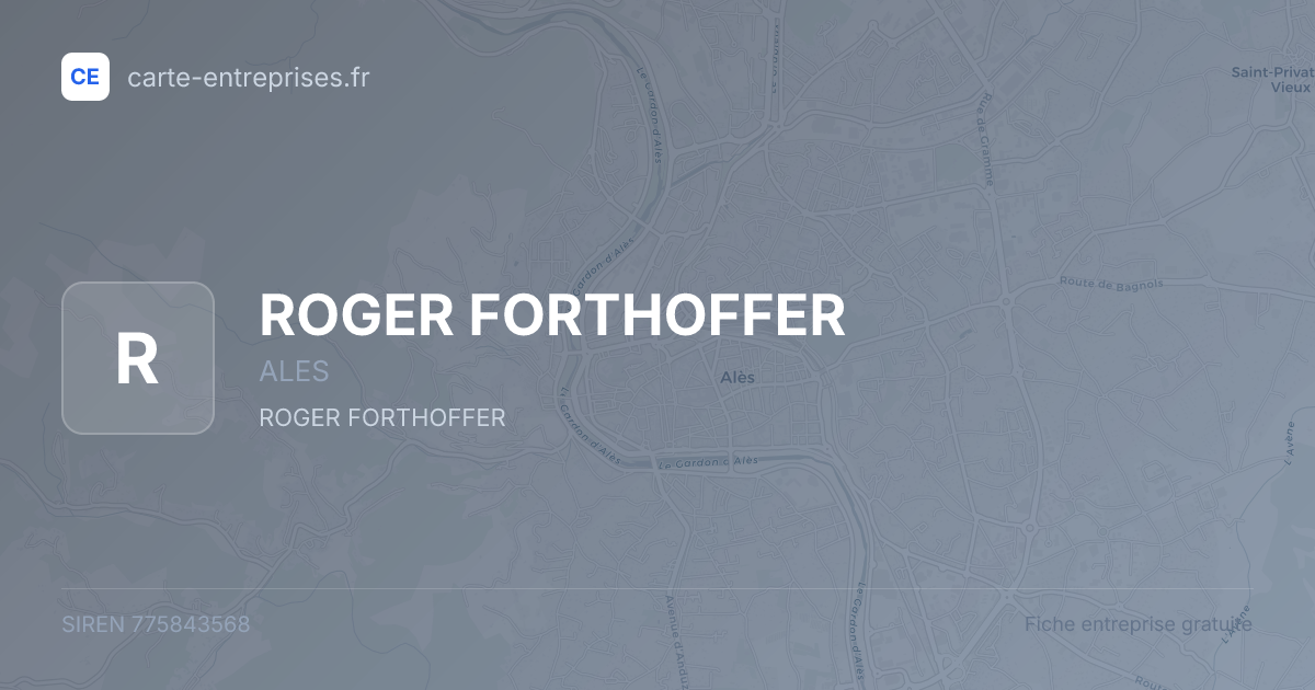 ROGER FORTHOFFER — 775843568 — fiche entreprise