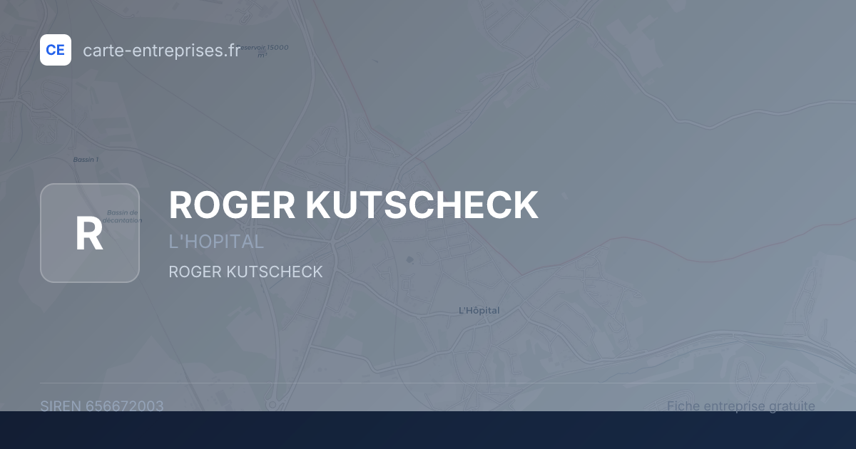 ROGER KUTSCHECK — 656672003 — fiche entreprise
