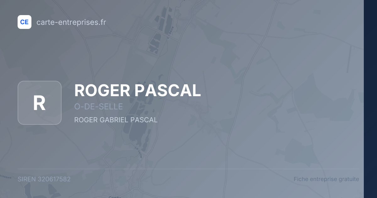 ROGER PASCAL — 320617582 — fiche entreprise