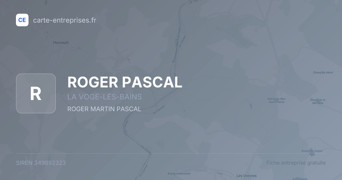 ROGER PASCAL — 349892323 — fiche entreprise