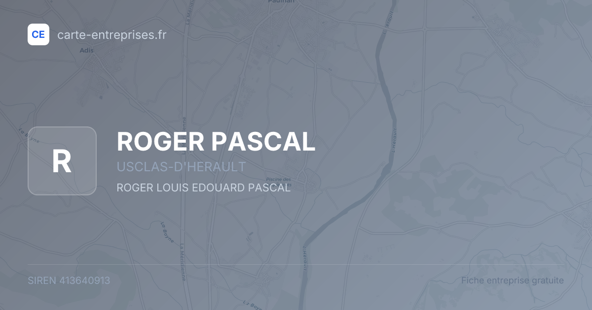 ROGER PASCAL — 413640913 — fiche entreprise