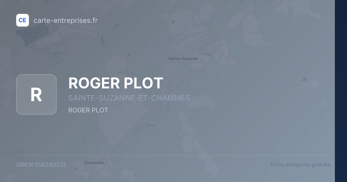 ROGER PLOT — 556240372 — fiche entreprise