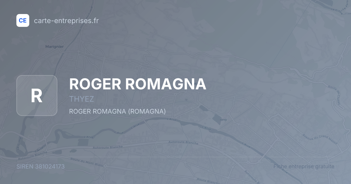 ROGER ROMAGNA — 381024173 — fiche entreprise
