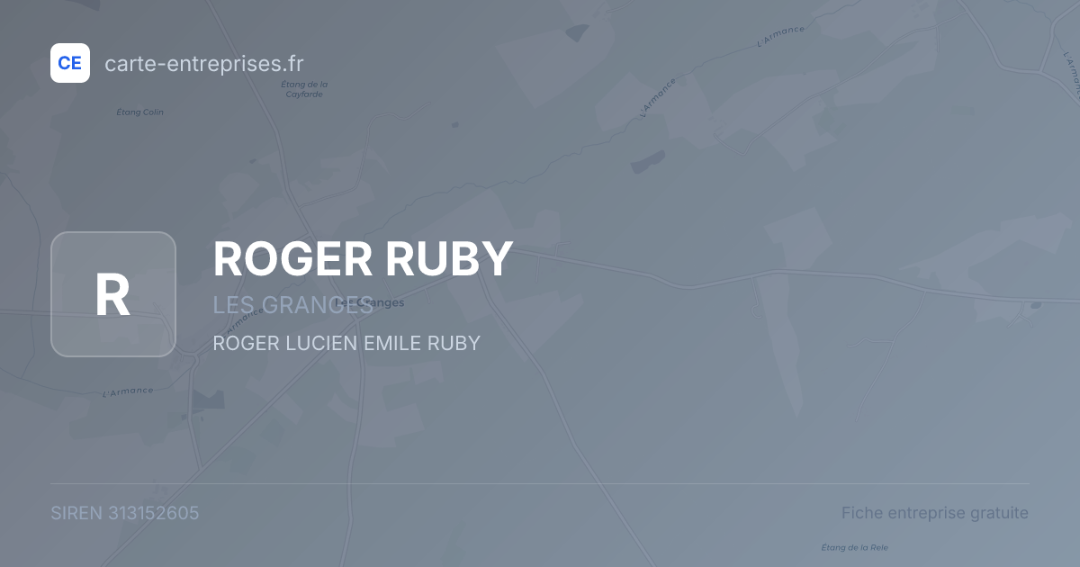 ROGER RUBY — 313152605 — fiche entreprise