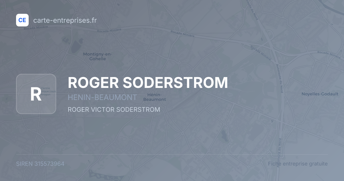 ROGER SODERSTROM — 315573964 — fiche entreprise