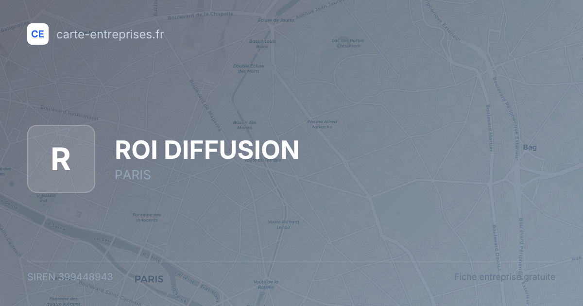 ROI DIFFUSION — 399448943 — fiche entreprise