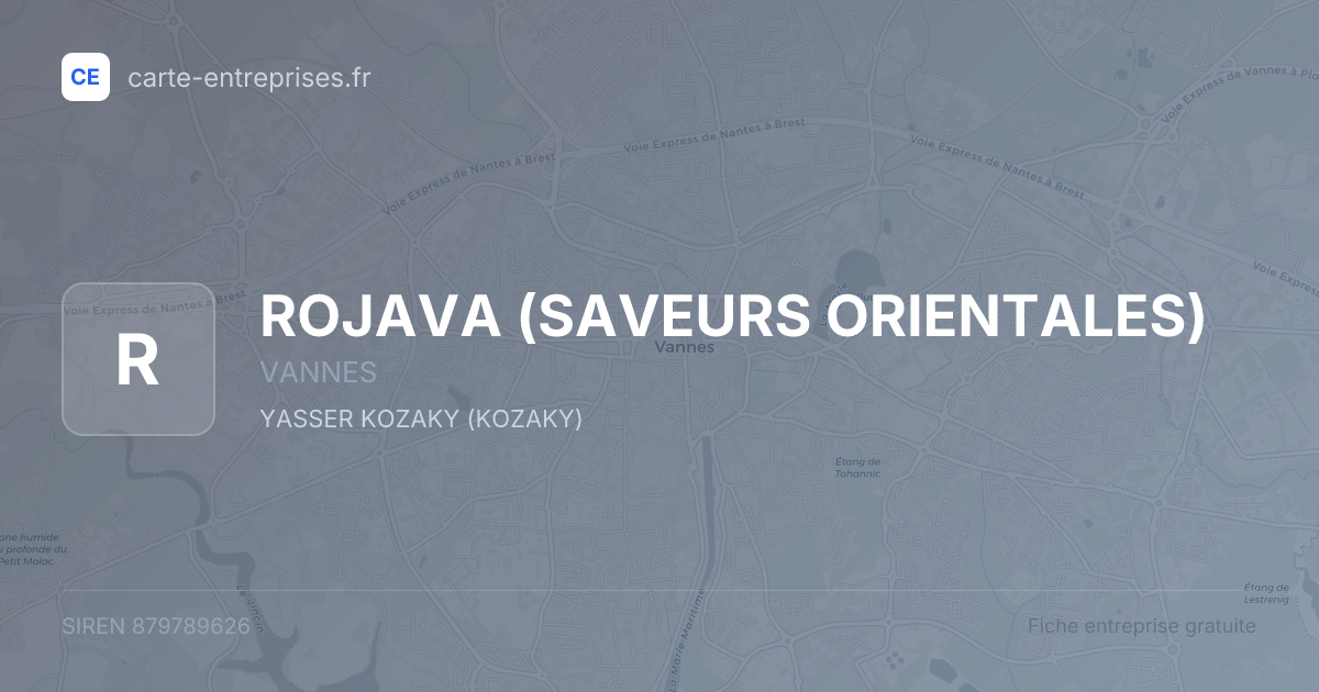 ROJAVA (SAVEURS ORIENTALES) — 879789626 — fiche entreprise