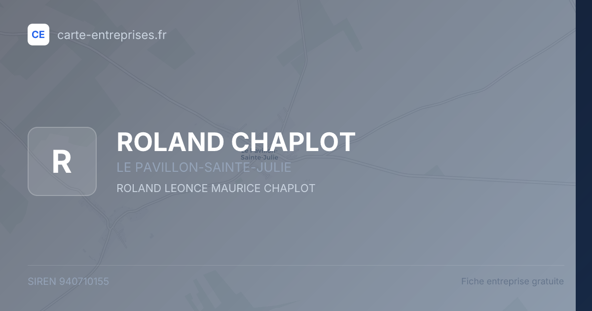ROLAND CHAPLOT — 940710155 — fiche entreprise