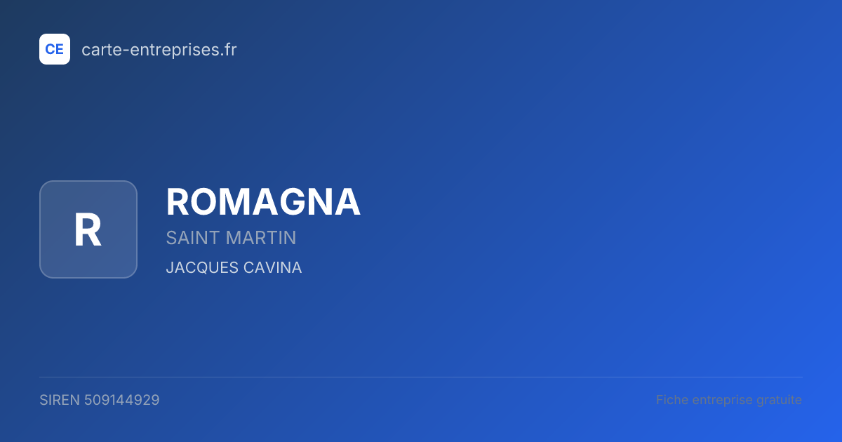 ROMAGNA — 509144929 — fiche entreprise