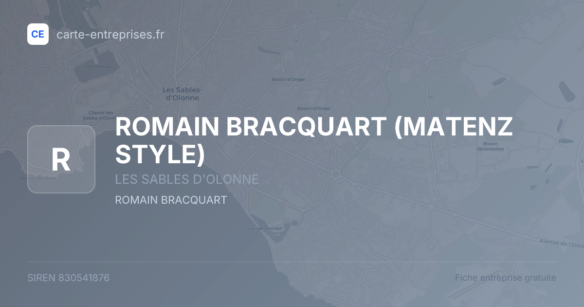 ROMAIN BRACQUART (MATENZ STYLE) — 830541876 — fiche entreprise