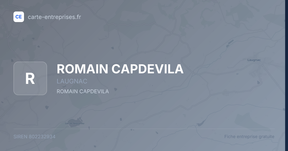 ROMAIN CAPDEVILA — 802232934 — fiche entreprise