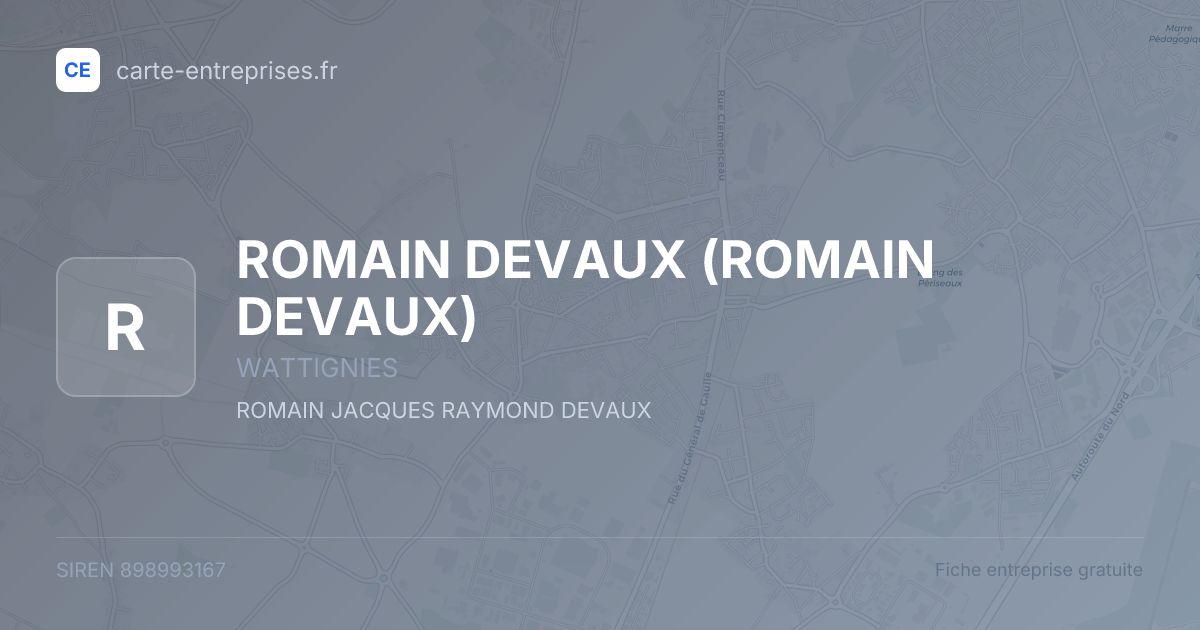 ROMAIN DEVAUX — 898993167 — fiche entreprise