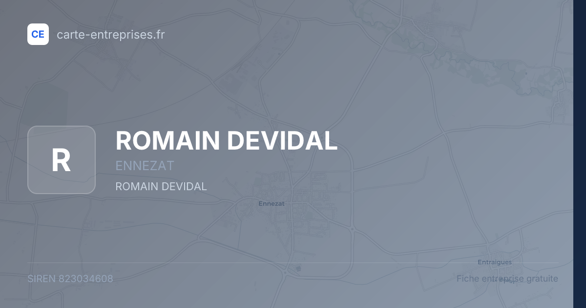 ROMAIN DEVIDAL — 823034608 — fiche entreprise