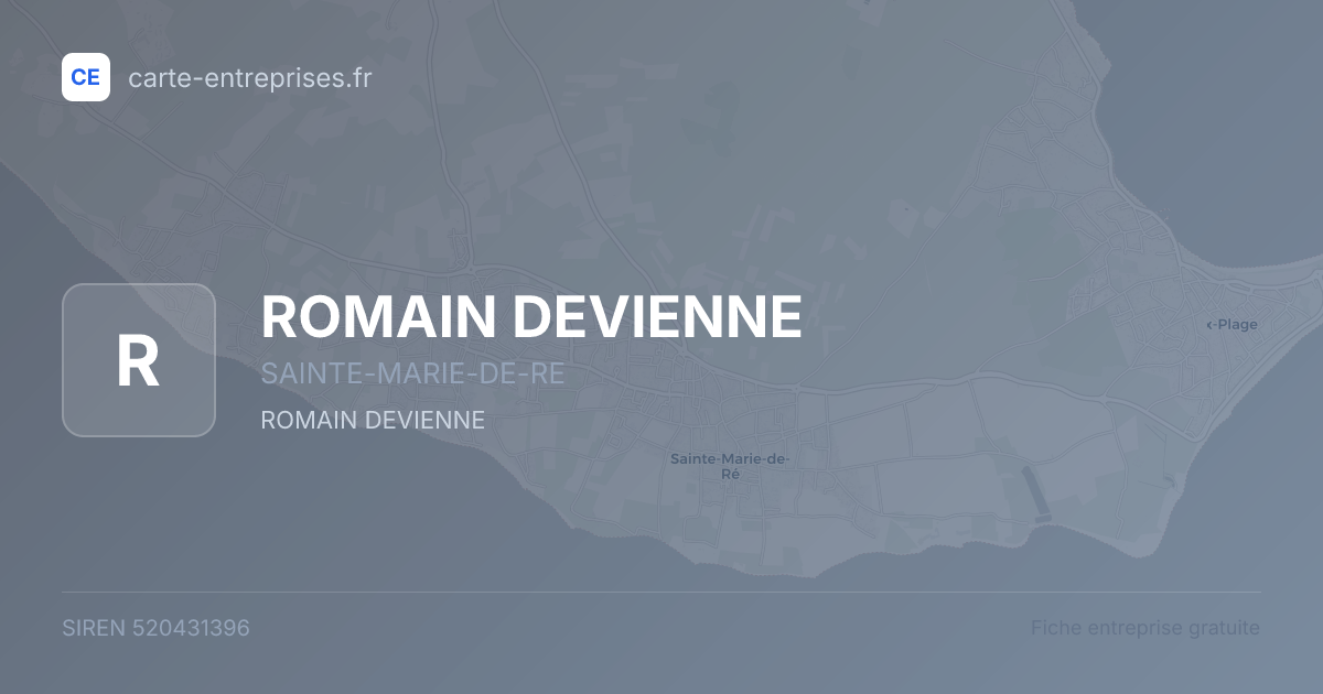 ROMAIN DEVIENNE — 520431396 — fiche entreprise