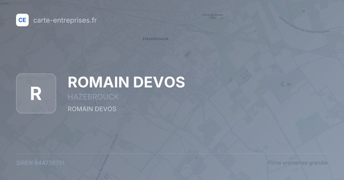 ROMAIN DEVOS — 844736751 — fiche entreprise