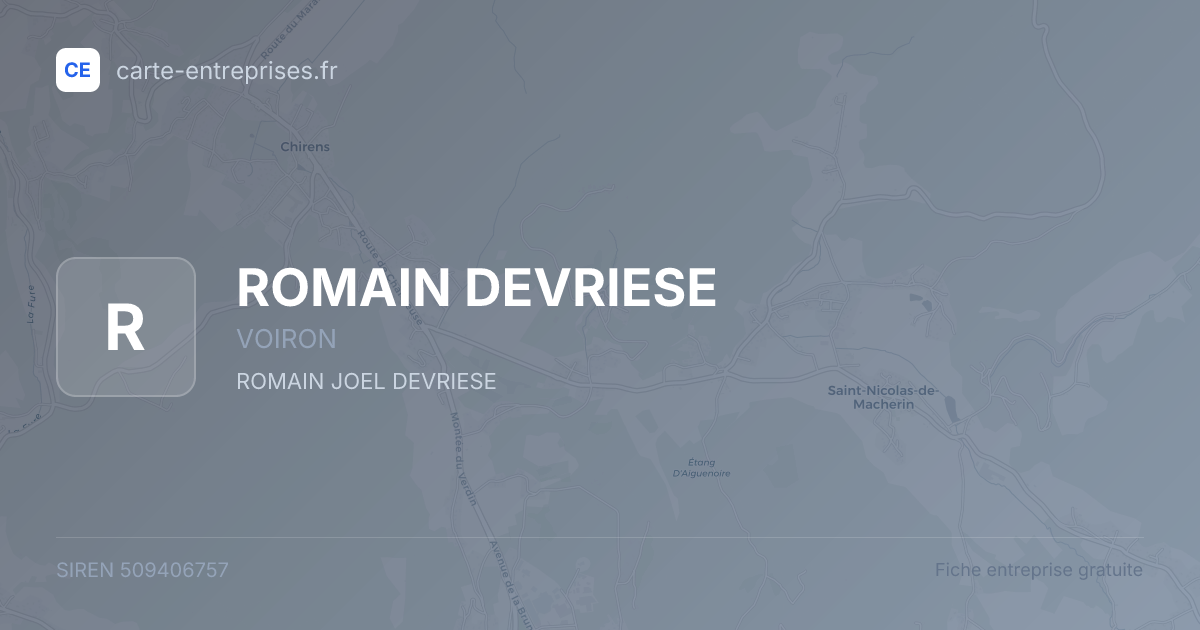 ROMAIN DEVRIESE — 509406757 — fiche entreprise