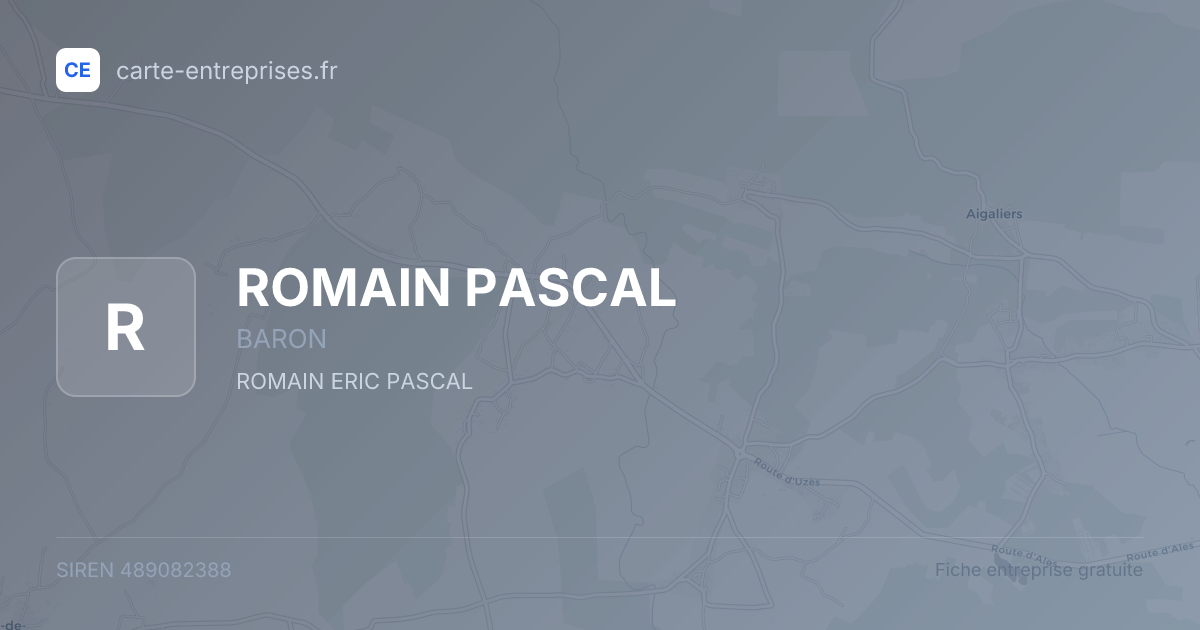 ROMAIN PASCAL — 489082388 — fiche entreprise