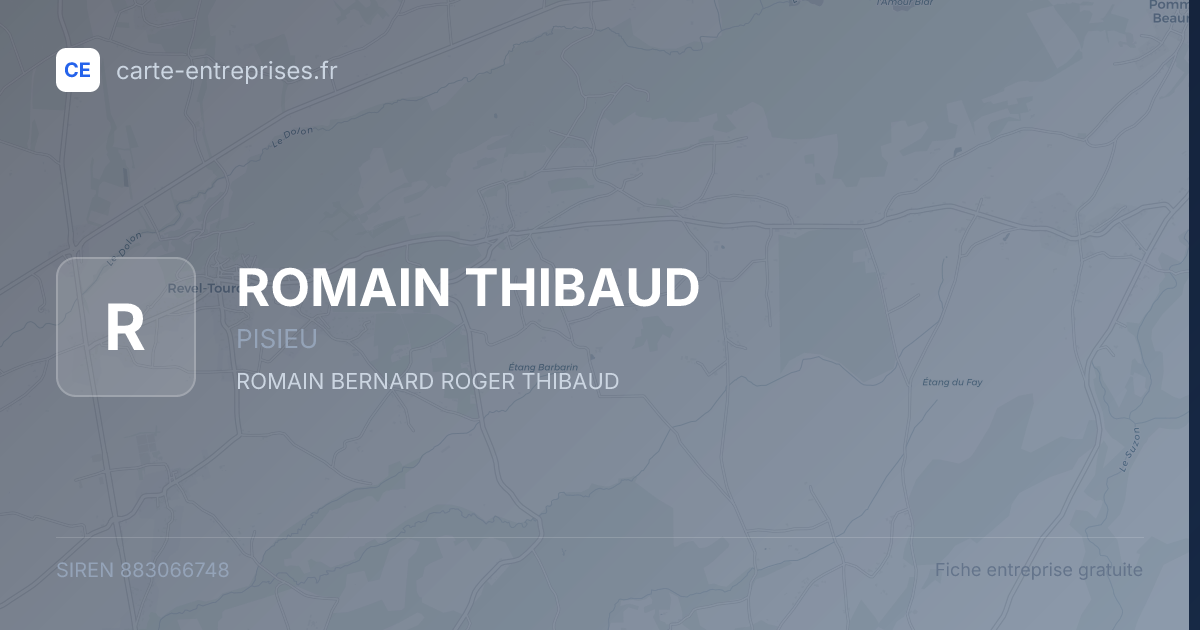 ROMAIN THIBAUD — 883066748 — fiche entreprise