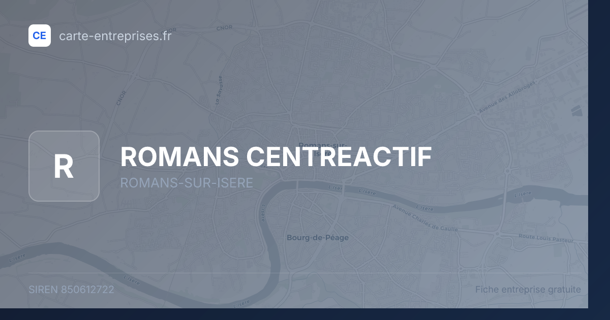 ROMANS CENTREACTIF — 850612722 — fiche entreprise