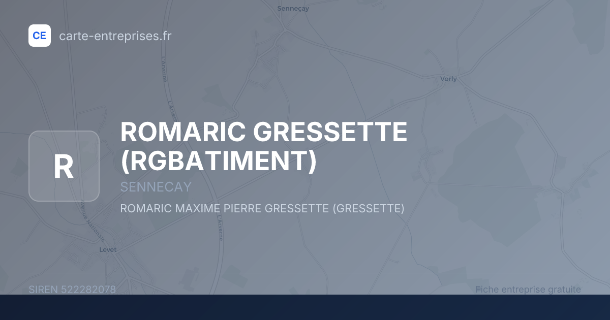 ROMARIC GRESSETTE (RGBATIMENT) — 522282078 — fiche entreprise