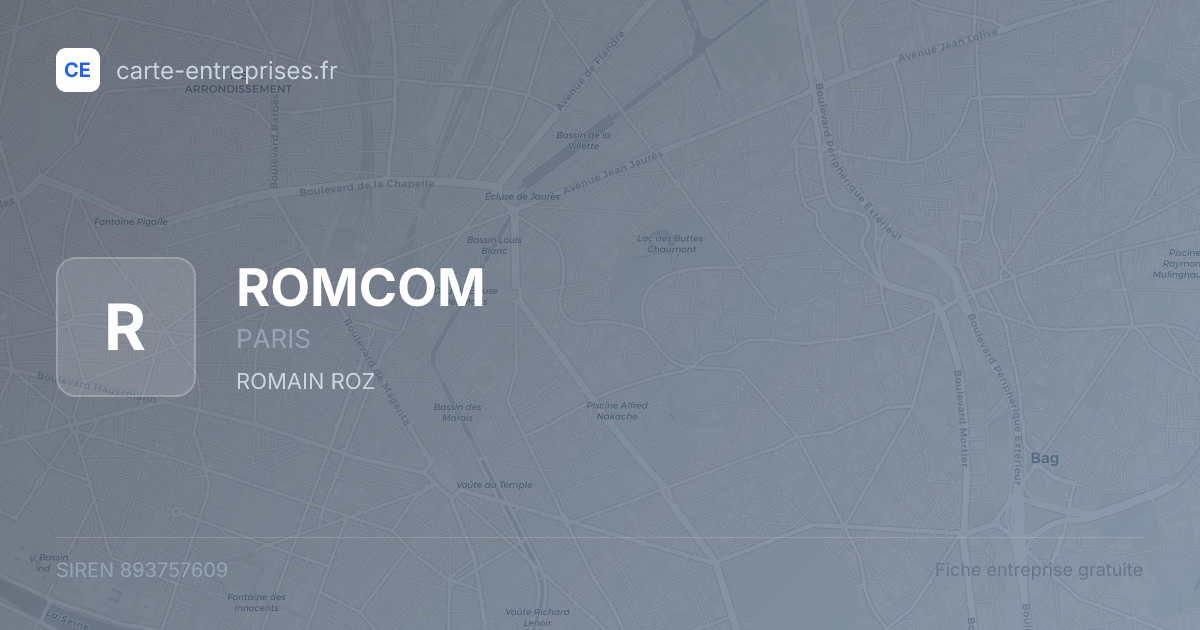 ROMCOM — 893757609 — fiche entreprise