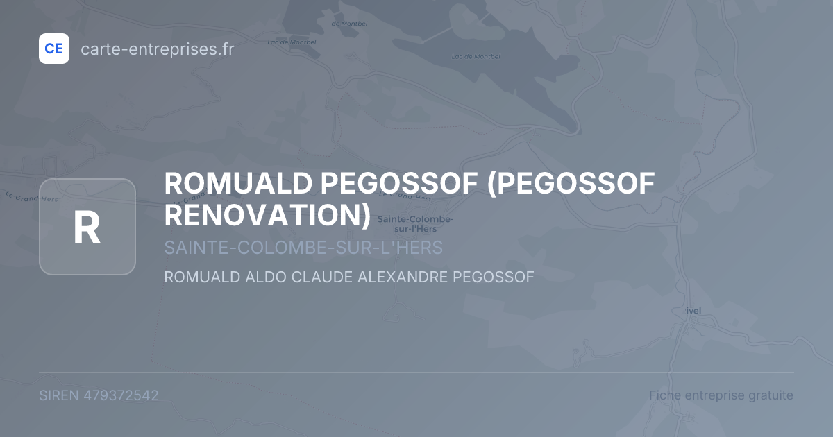 ROMUALD PEGOSSOF (PEGOSSOF RENOVATION) — 479372542 — fiche entreprise
