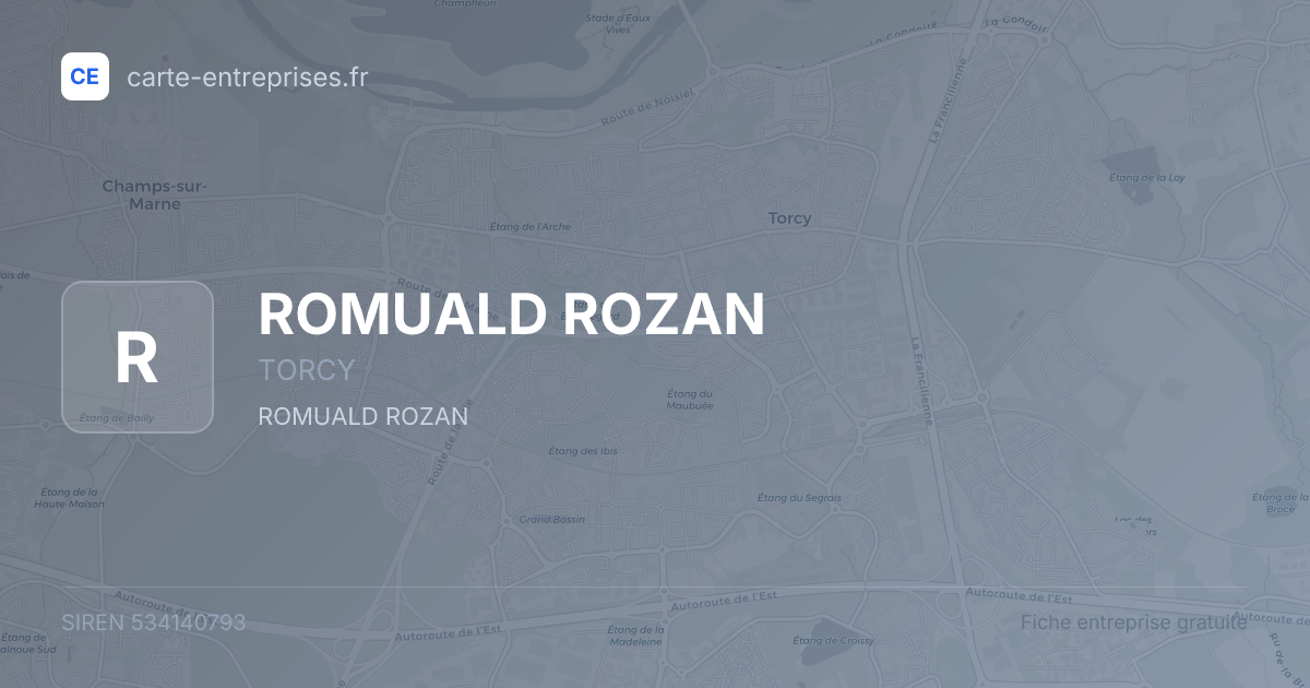 ROMUALD ROZAN — 534140793 — fiche entreprise
