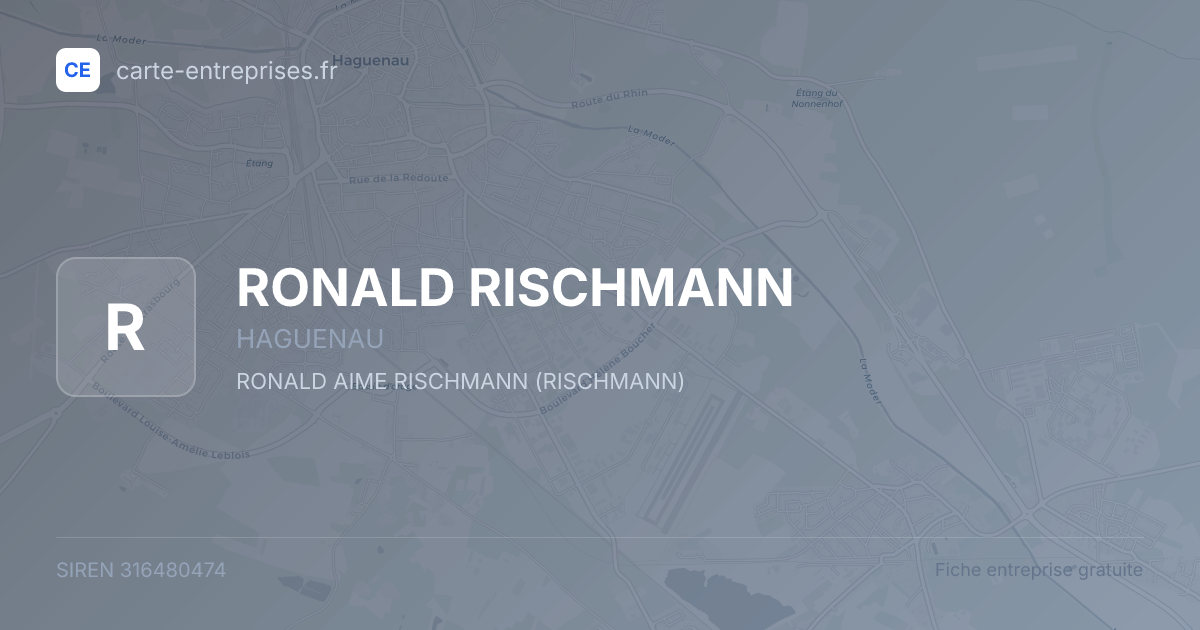 RONALD RISCHMANN — 316480474 — fiche entreprise