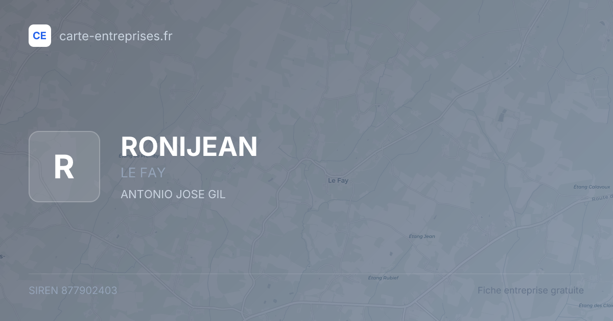 RONIJEAN — 877902403 — fiche entreprise