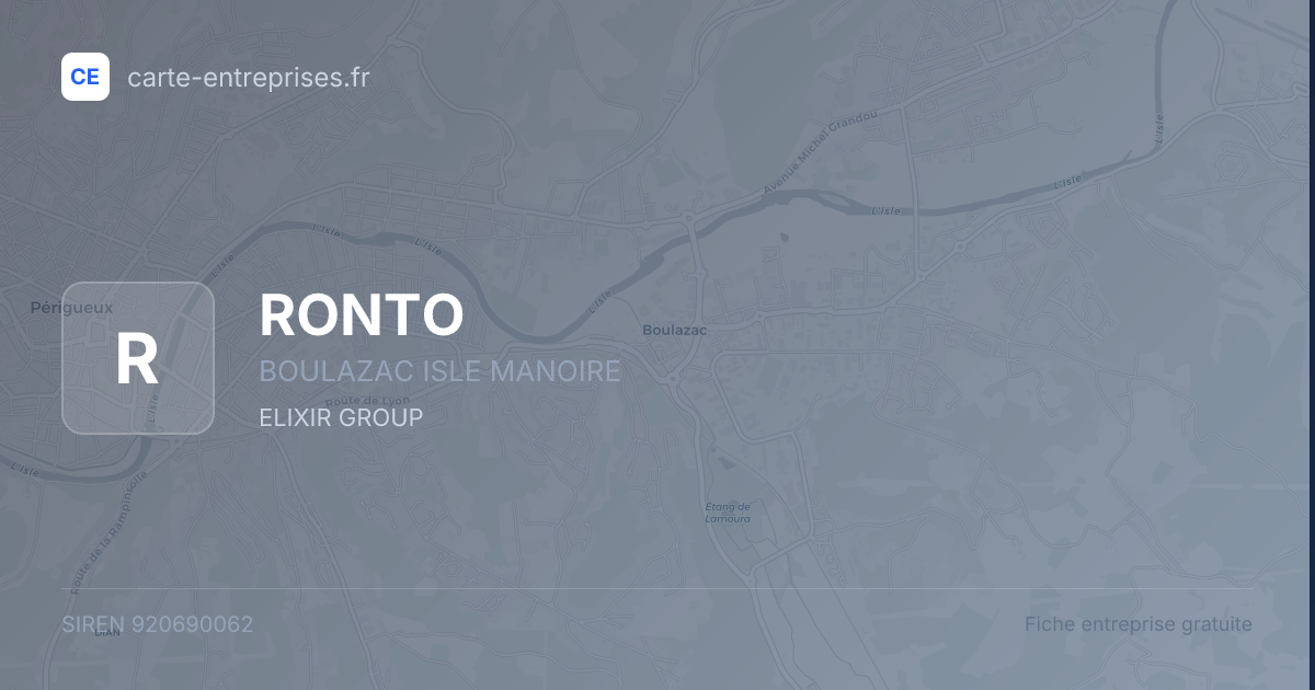RONTO — 920690062 — fiche entreprise