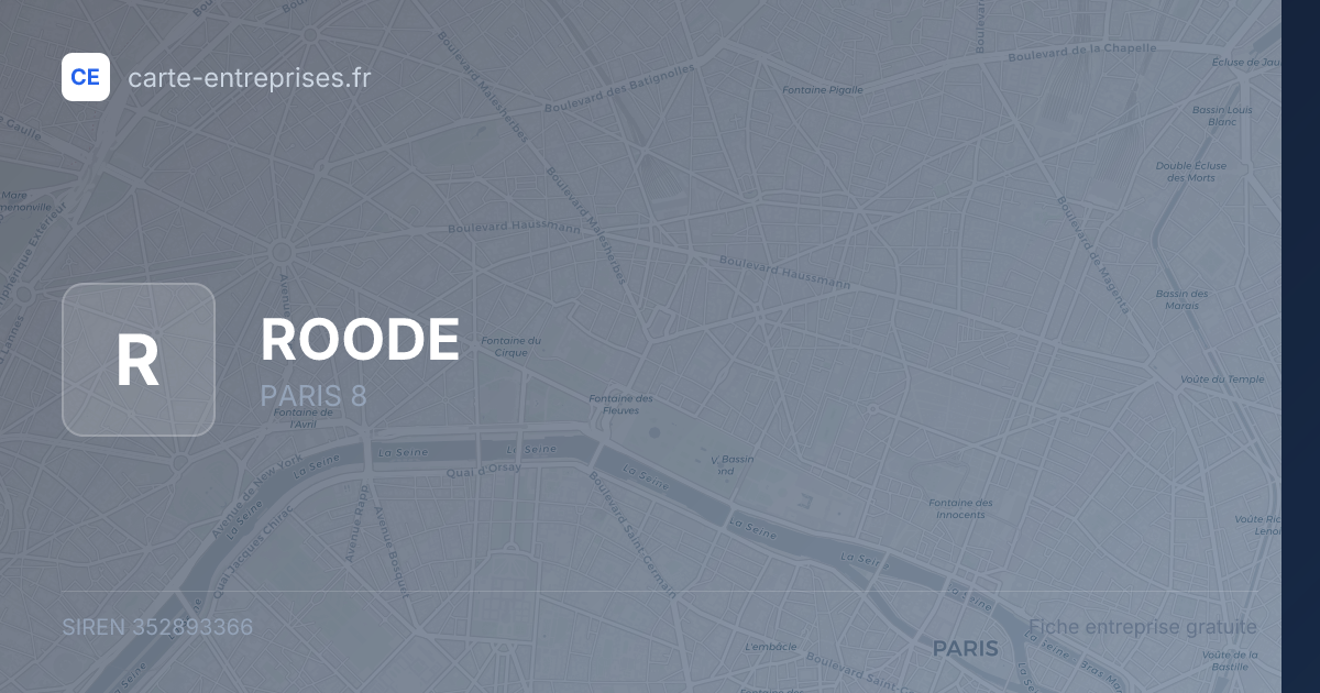 ROODE — 352893366 — fiche entreprise
