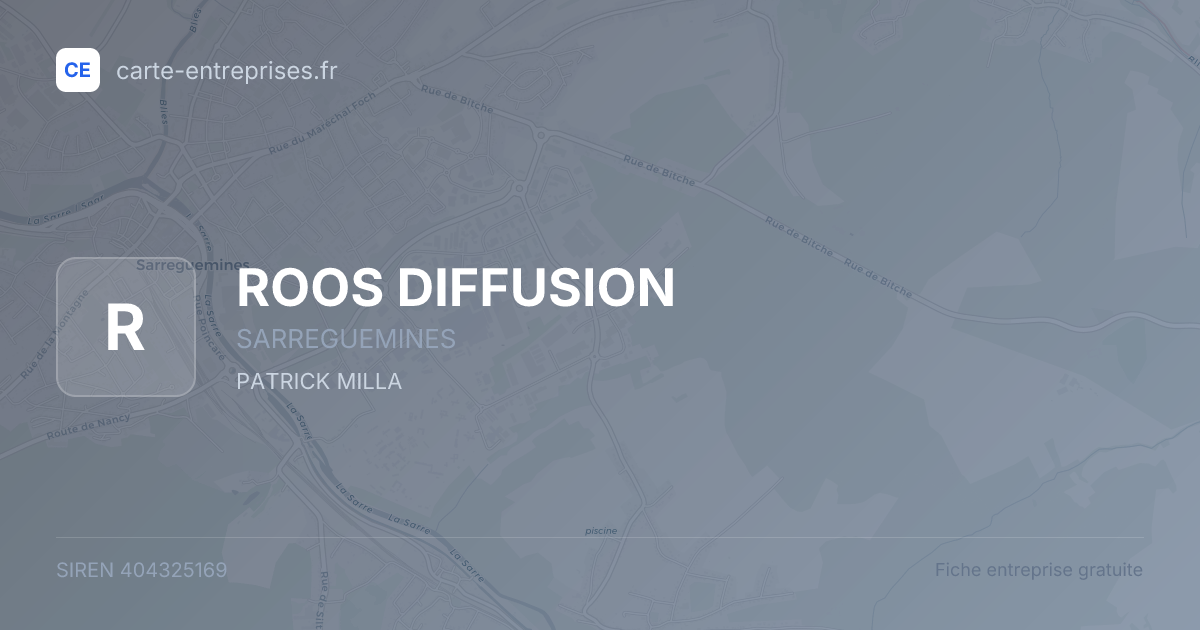 ROOS DIFFUSION — 404325169 — fiche entreprise