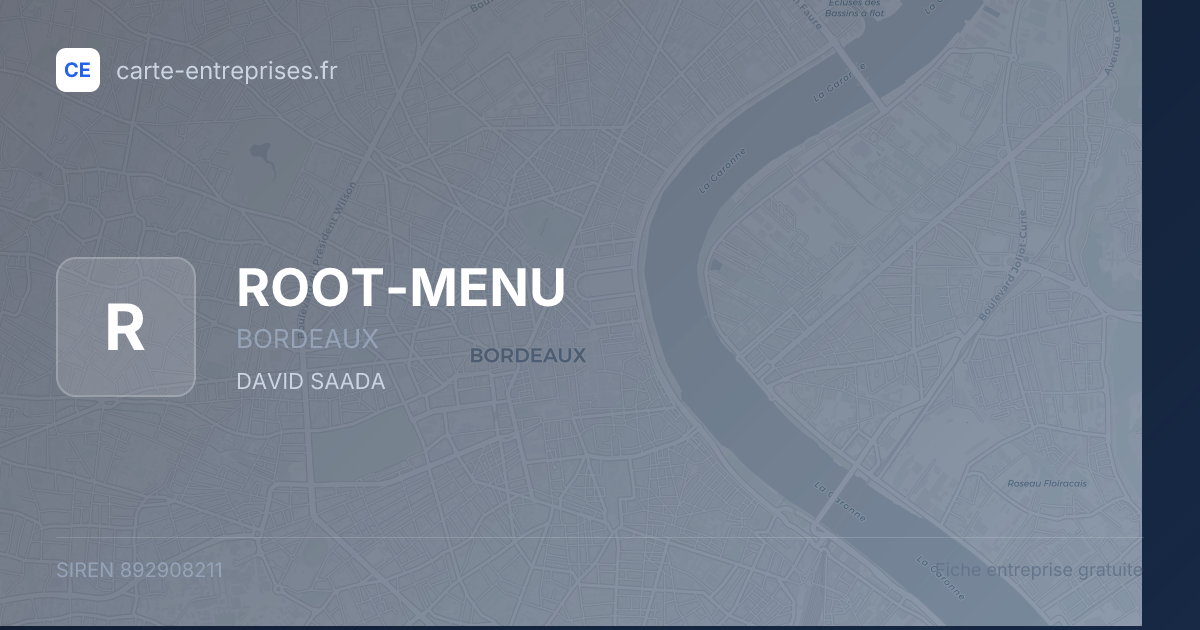ROOT-MENU — 892908211 — fiche entreprise