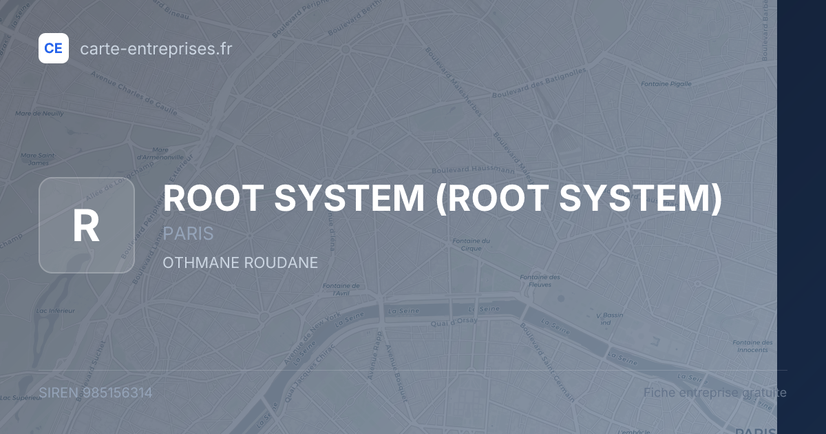 ROOT SYSTEM — 985156314 — fiche entreprise