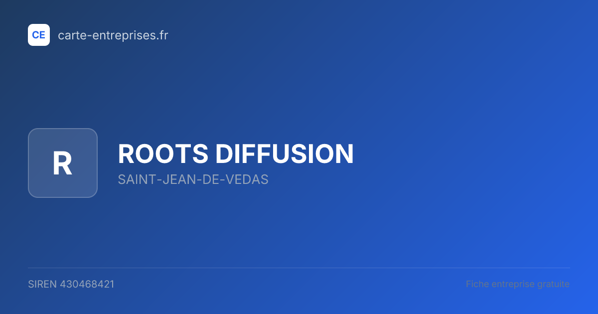 ROOTS DIFFUSION — 430468421 — fiche entreprise