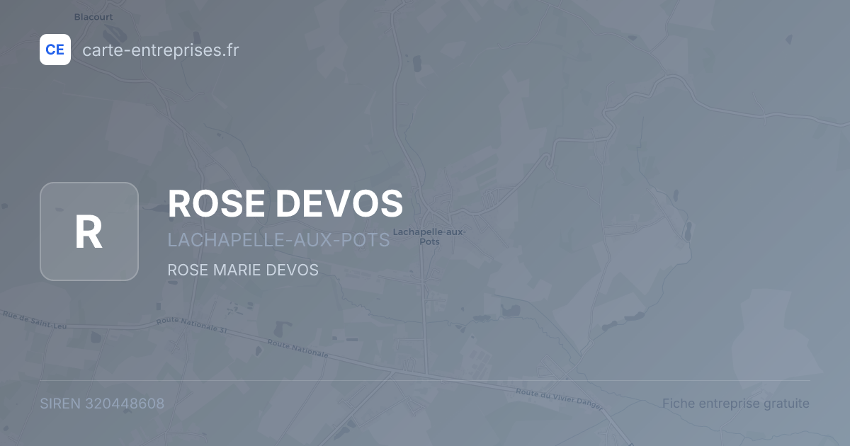 ROSE DEVOS — 320448608 — fiche entreprise