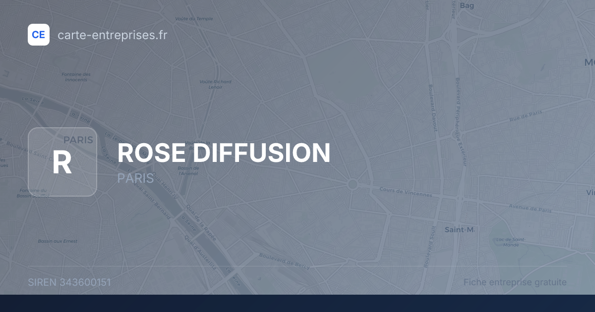 ROSE DIFFUSION — 343600151 — fiche entreprise
