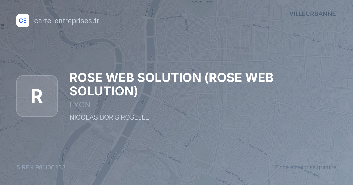 ROSE WEB SOLUTION — 981100233 — fiche entreprise