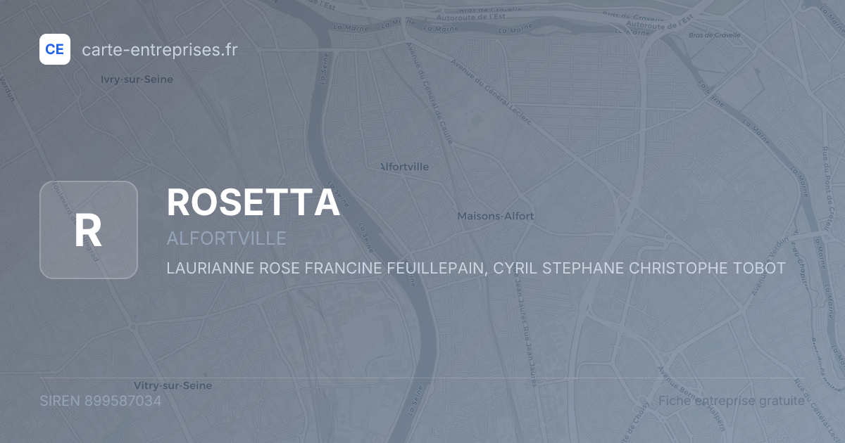 ROSETTA — 899587034 — fiche entreprise