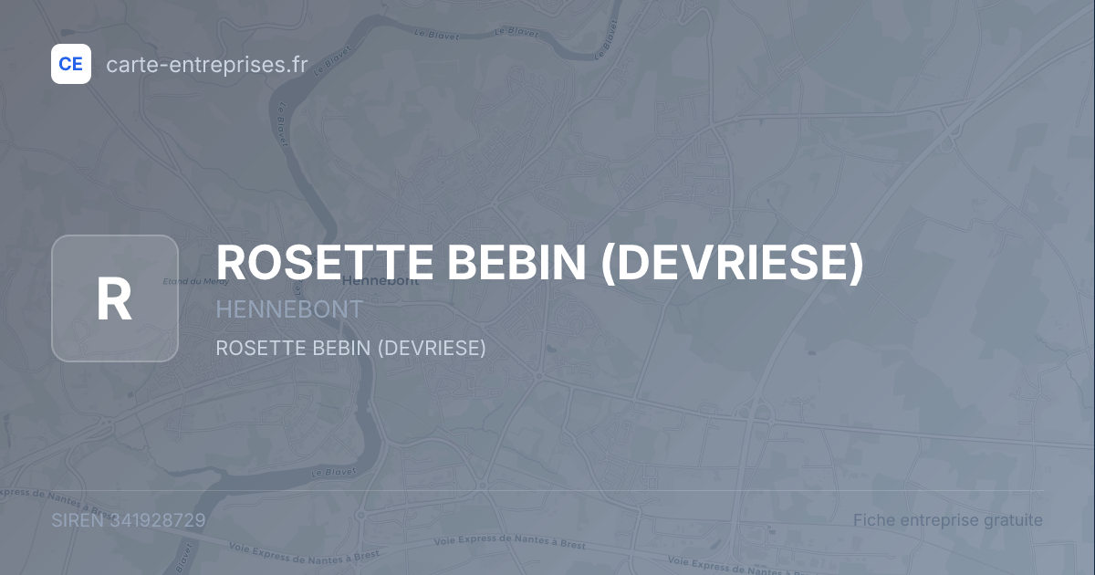 ROSETTE BEBIN (DEVRIESE) — 341928729 — fiche entreprise