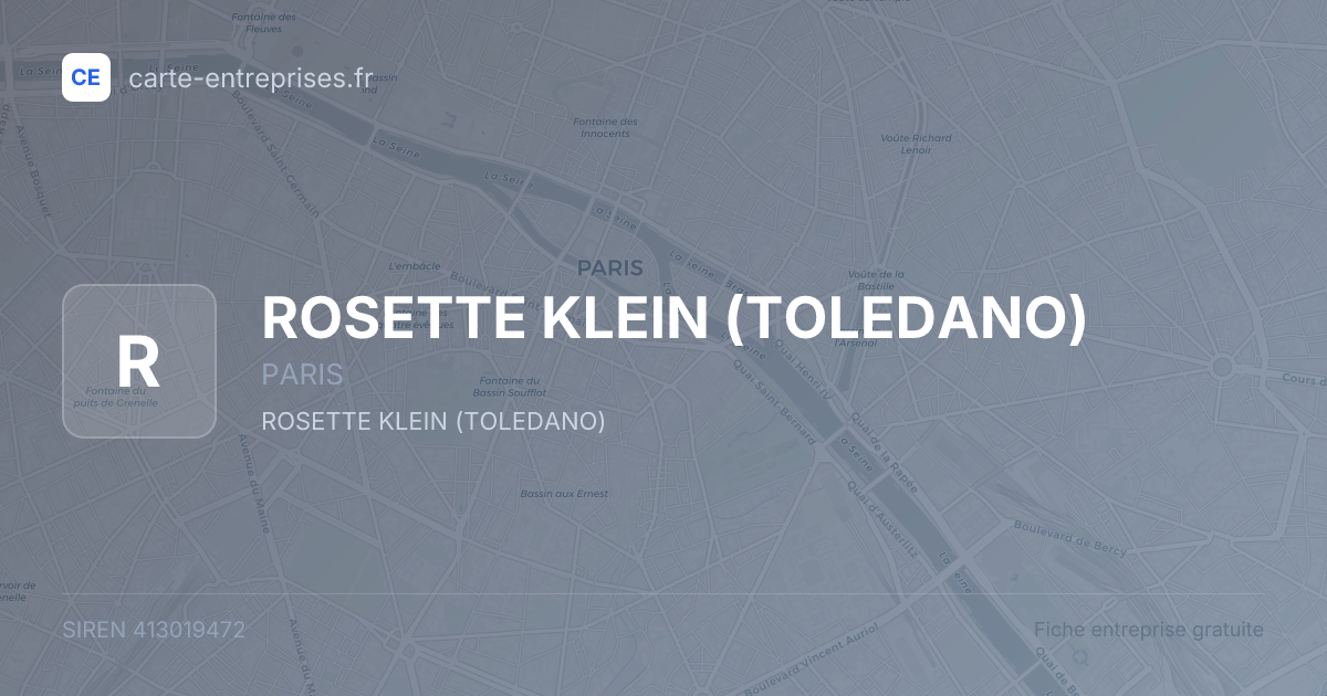 ROSETTE KLEIN (TOLEDANO) — 413019472 — fiche entreprise