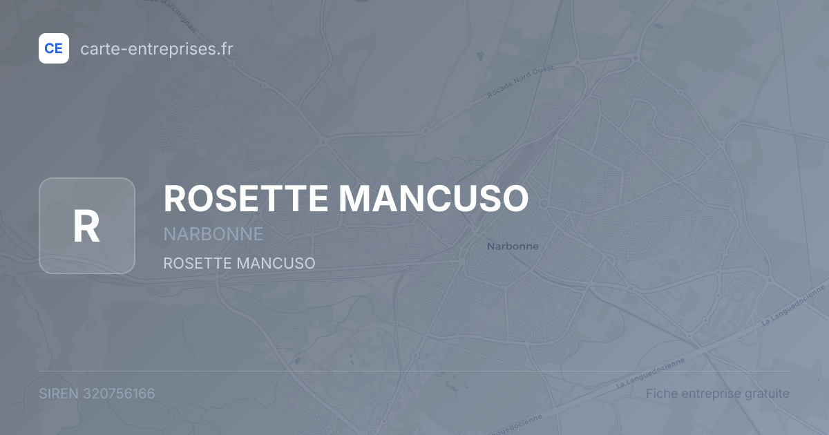 ROSETTE MANCUSO — 320756166 — fiche entreprise