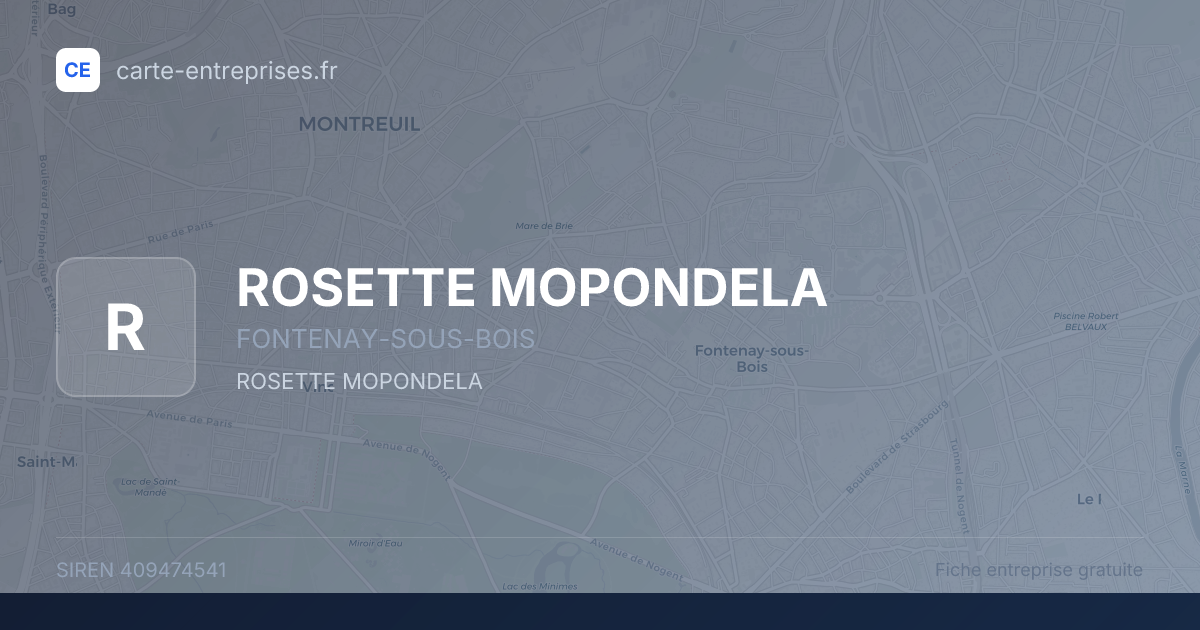 ROSETTE MOPONDELA — 409474541 — fiche entreprise