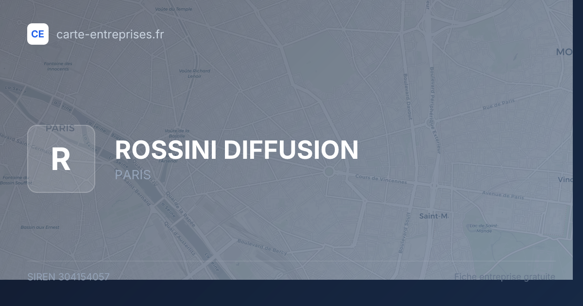 ROSSINI DIFFUSION — 304154057 — fiche entreprise