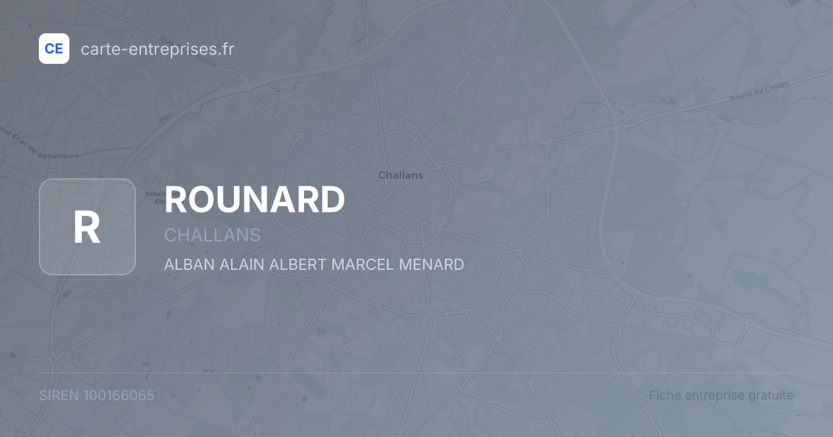 ROUNARD — 100166065 — fiche entreprise