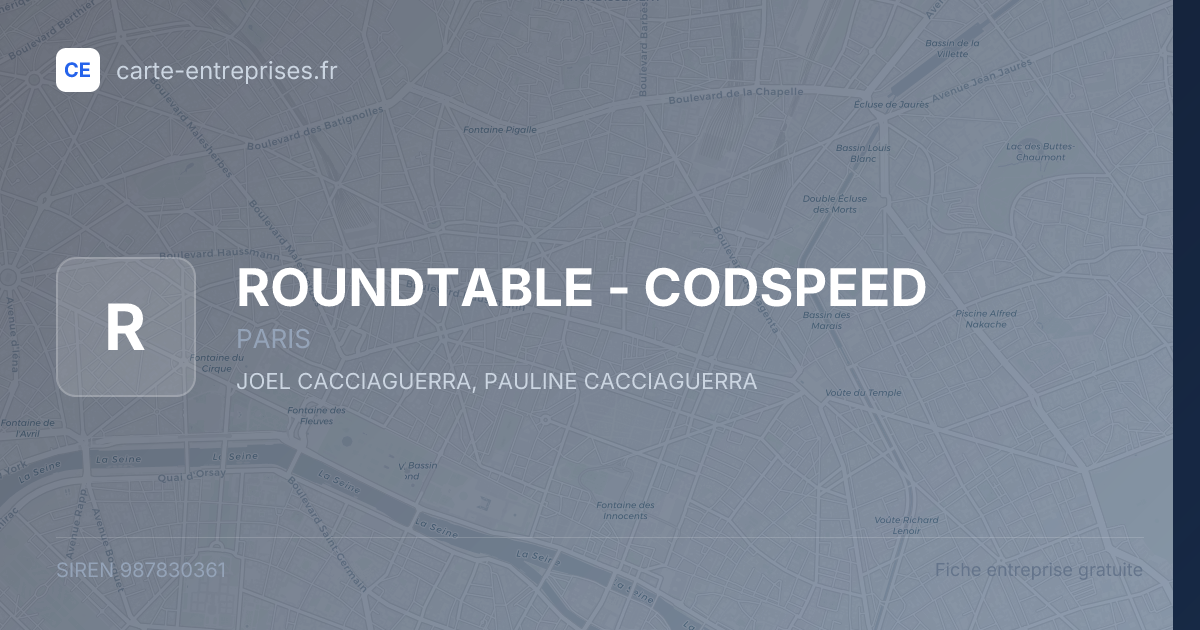 ROUNDTABLE - CODSPEED — 987830361 — fiche entreprise