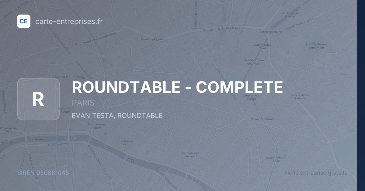 ROUNDTABLE - COMPLETE — 950881045 — fiche entreprise